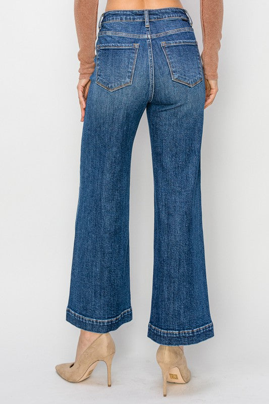 Morgan High Rise Ankle Wide Jeans
