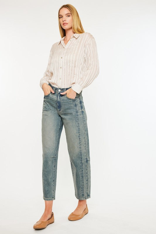 OPHELIAH HIGH RISE SLIM BARREL FIT JEANS