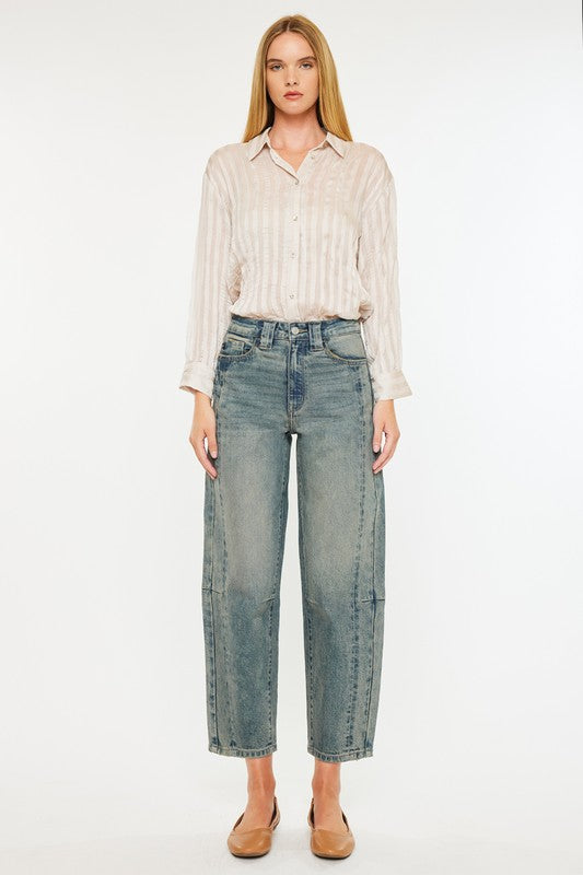 OPHELIAH HIGH RISE SLIM BARREL FIT JEANS