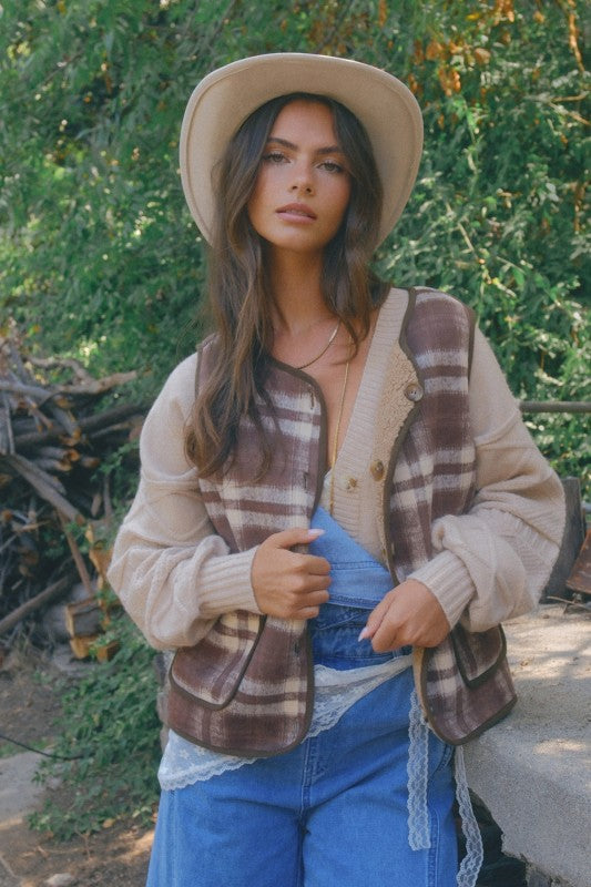 Kori Reversible Plaid Sherpa Vest