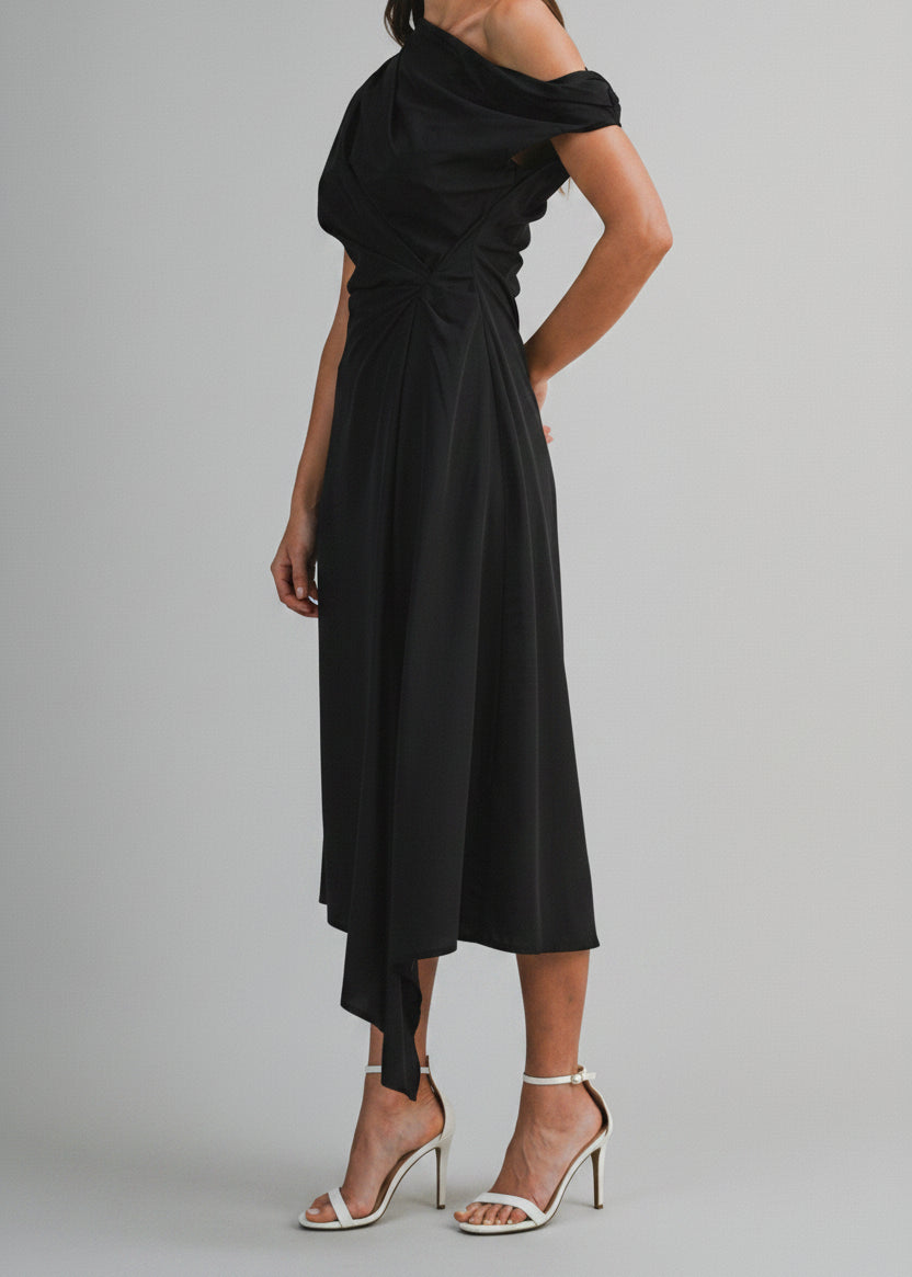 ANA ONE-SHOULDER MIDI DRESS