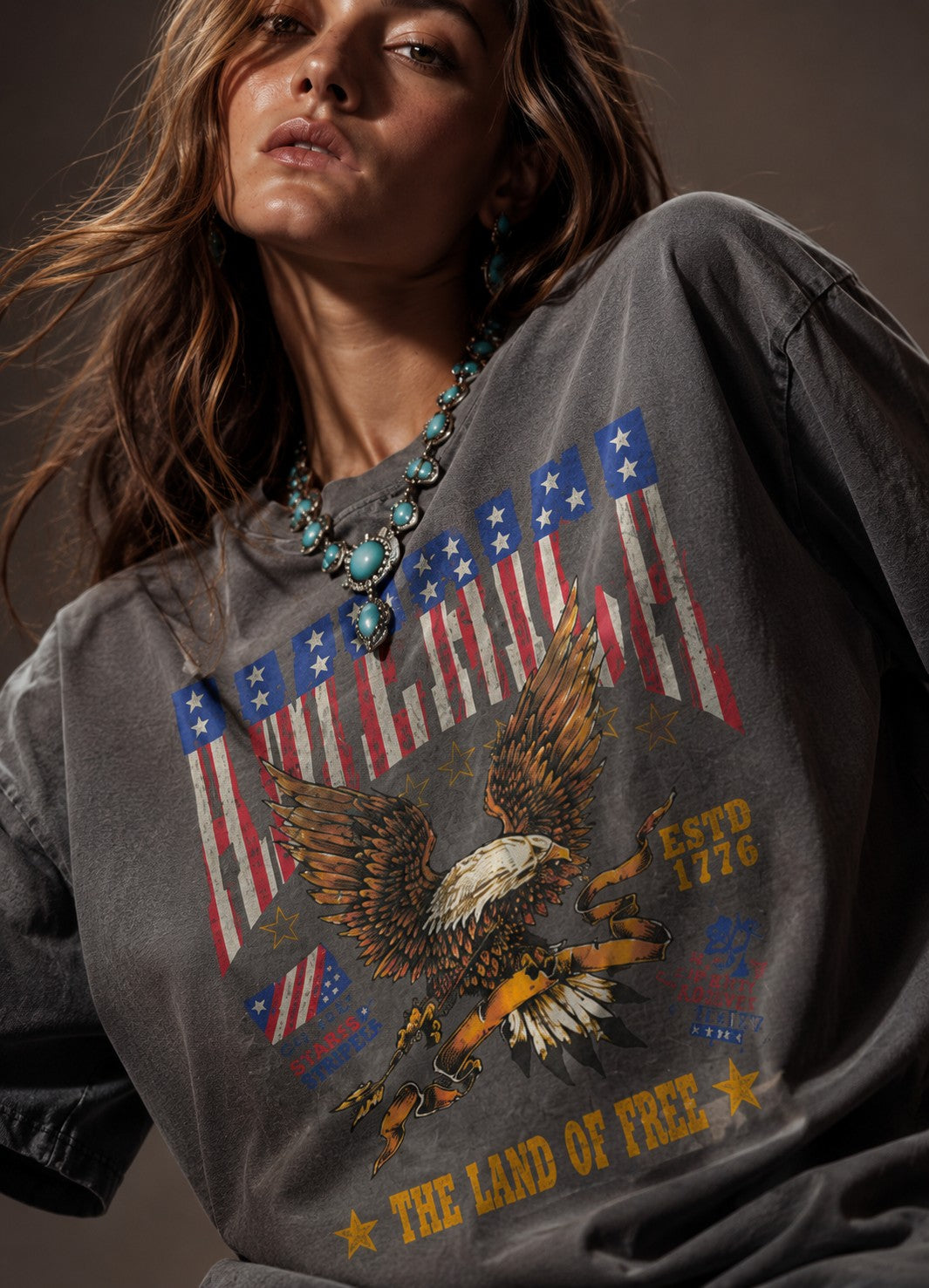 America Eagle Land Of Free Top