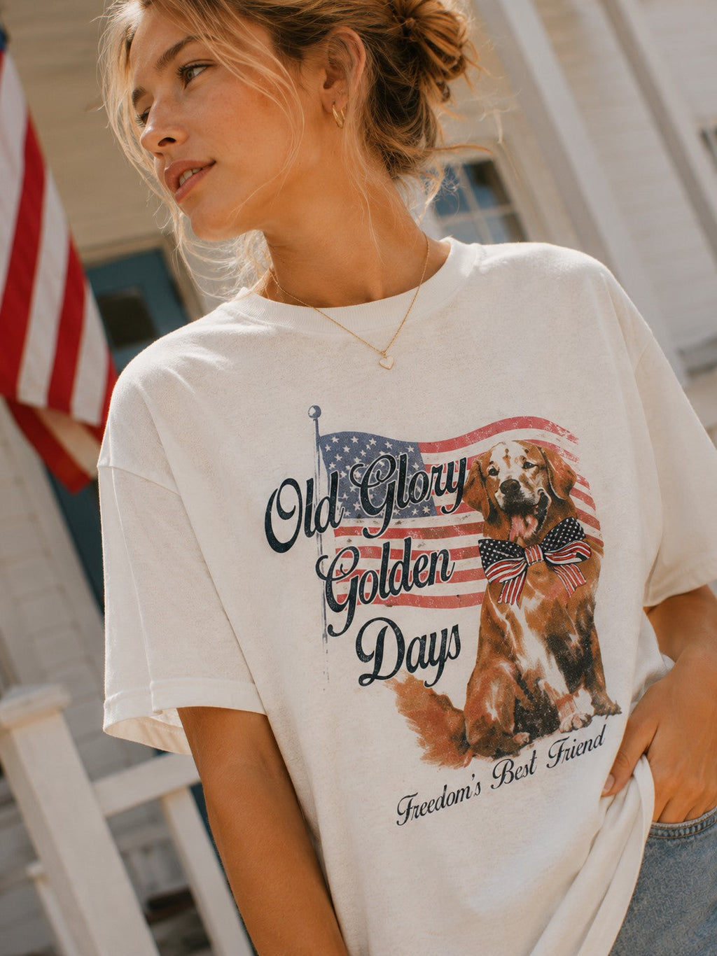 Old Glory Retriever Top