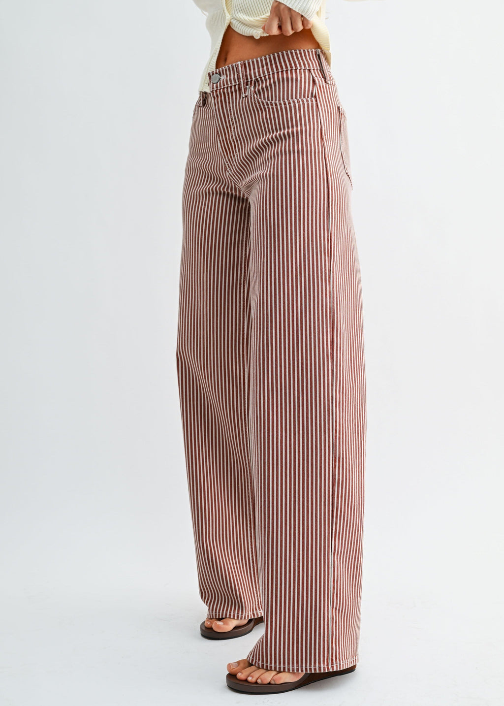 MARIZZA STRIPED WIDE-LEG JEANS