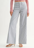 PAULA STRIPED WIDE-LEG JEANS