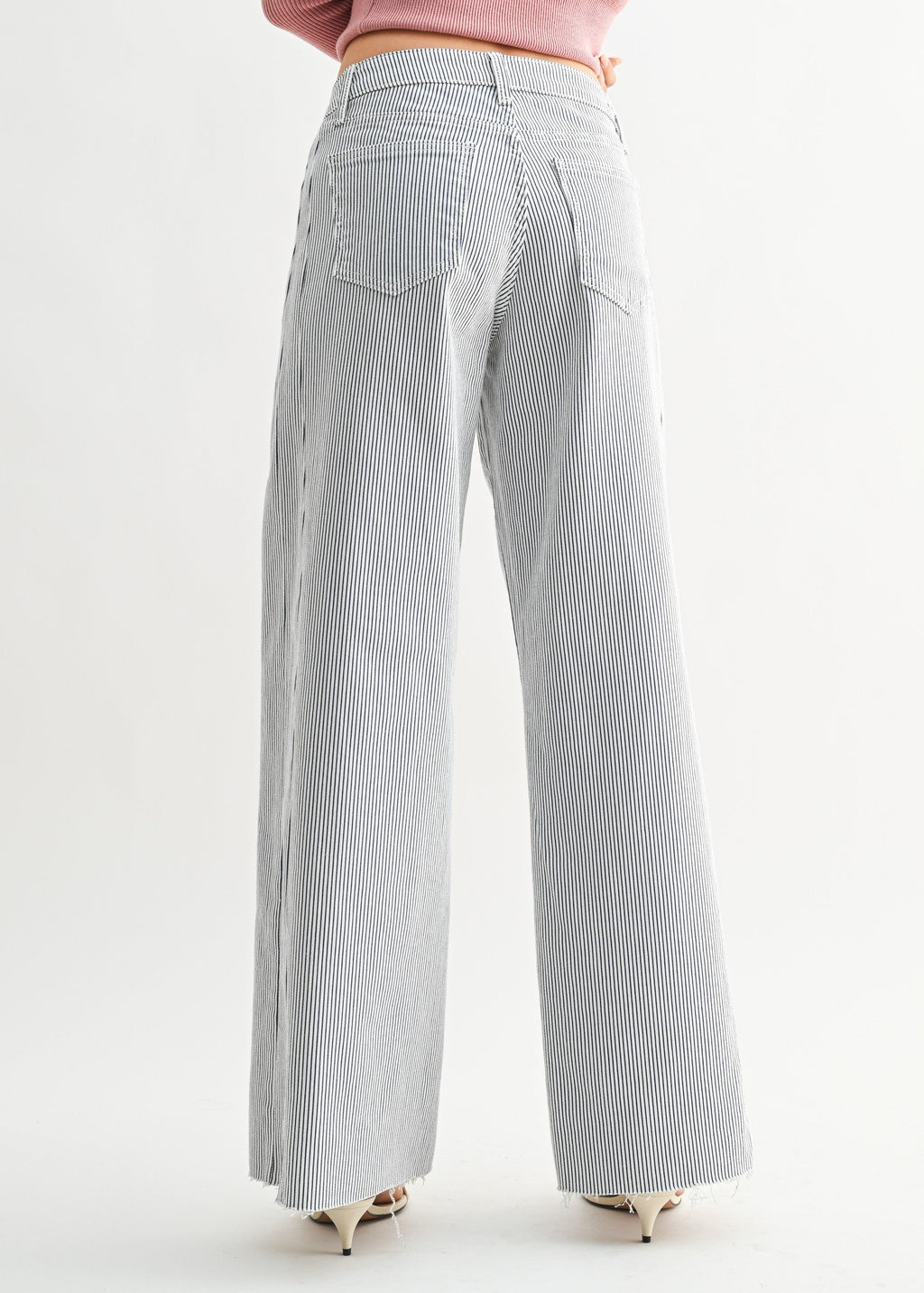 PAULA STRIPED WIDE-LEG JEANS