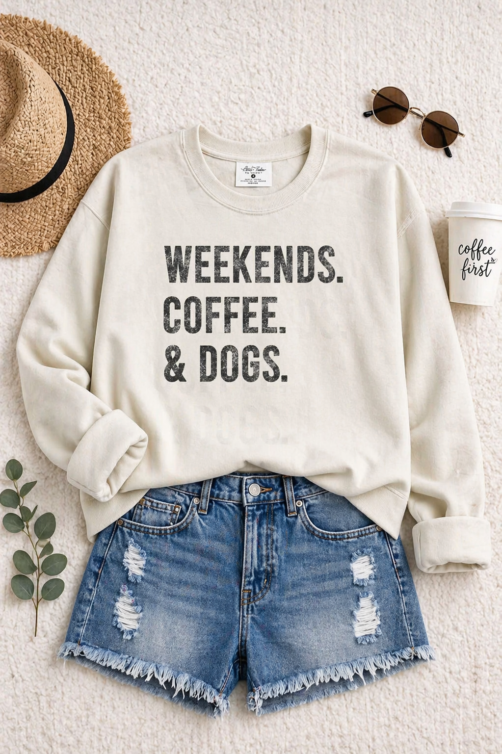 Weekends Coffee & Dogs Sweatshirts S-XL