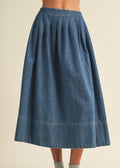 JESSICA PLEATED DENIM SKIRT