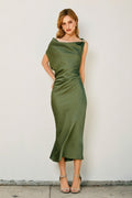 ELIANA SATIN MIDI DRESS