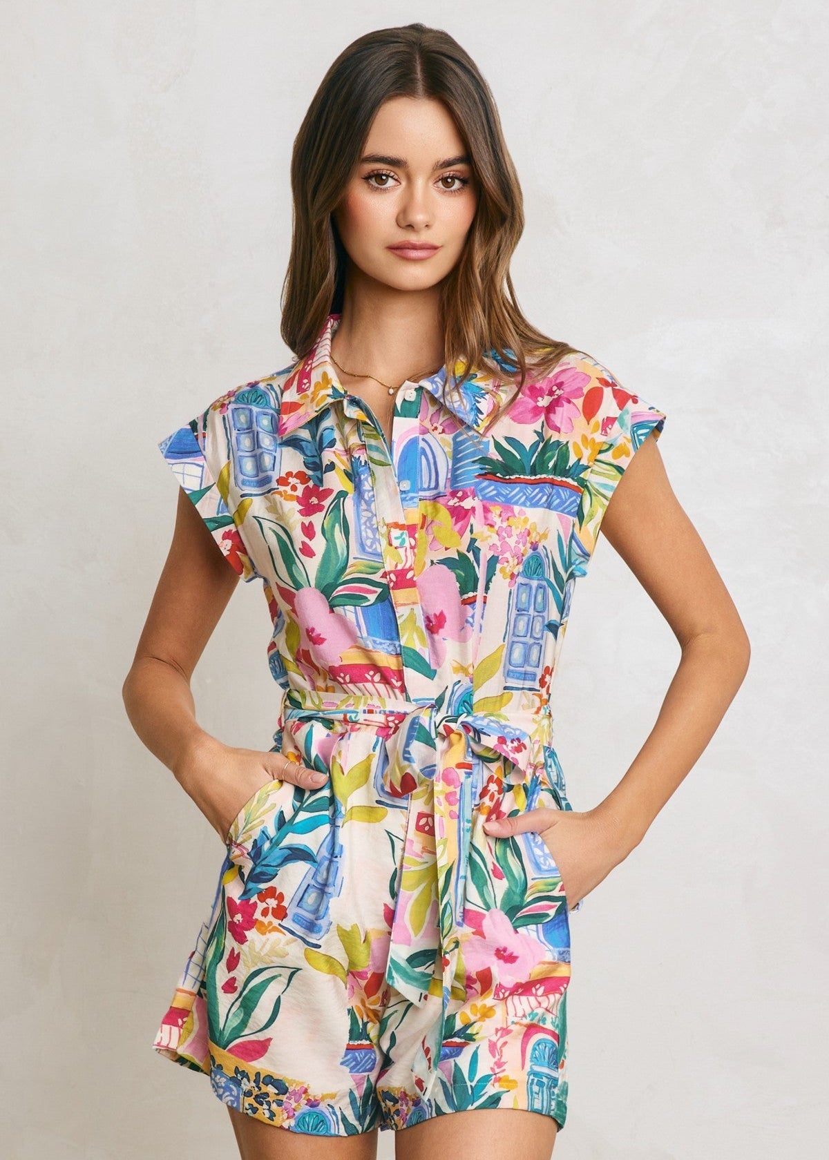 ALIX BUTTON DOWN ROMPER