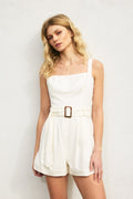 WILLOW SQUARE NECK BUCKLED ROMPER