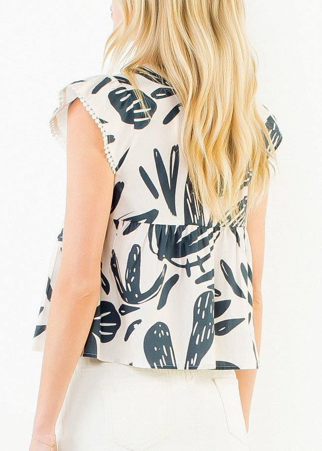 AURORA FLUTTER SLEEVE TOP