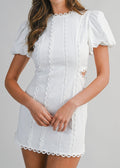 CECE PUFF SLEEVE MINI DRESS