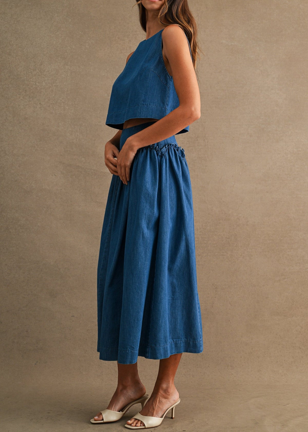 MARIANNE DENIM MIDI SKIRT