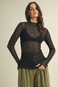 CECE MESH LACE TOP