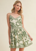 PAISLEY SLEEVELESS MINI DRESS