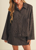 ABBY ESPRESSO POLKA-DOT JACKET