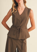 HALEY PEPLUM VEST TOP